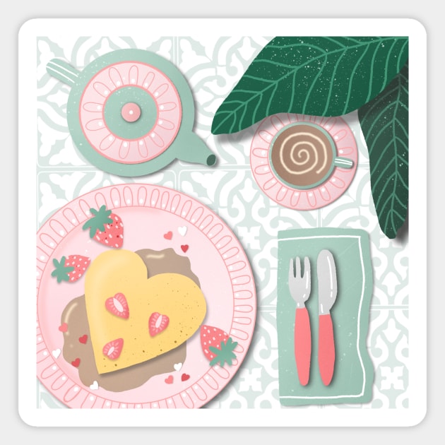 Valentine's breakfast Magnet by Home Cyn Home 